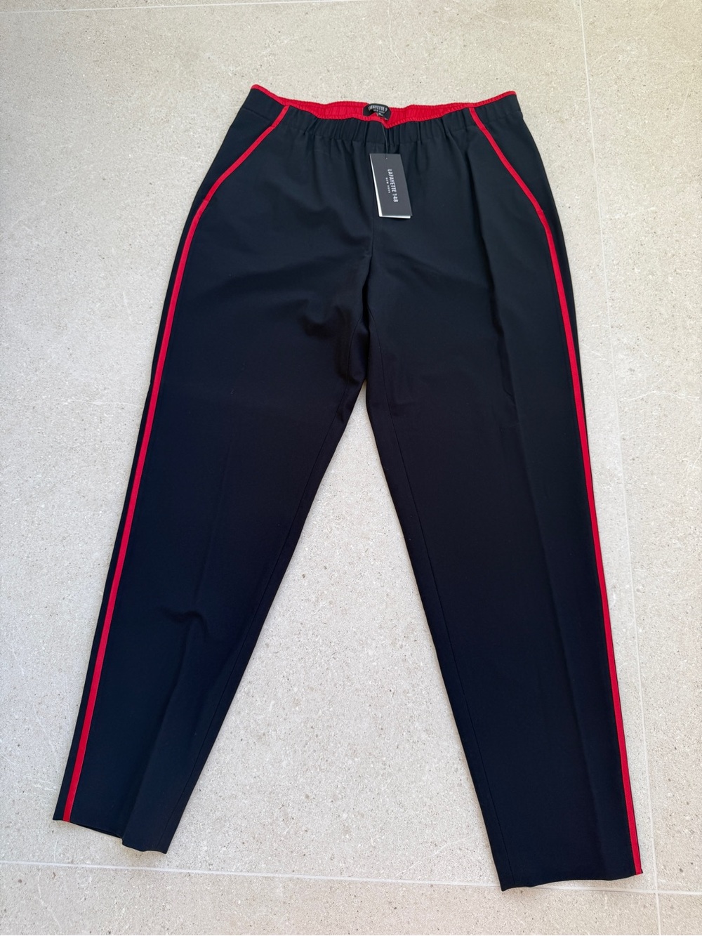 Lafayette  women’s Navy Pants with Red Side Stripe, size 14